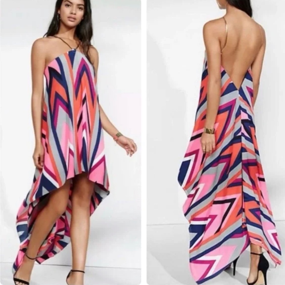 Express Chevron Hi Low dress